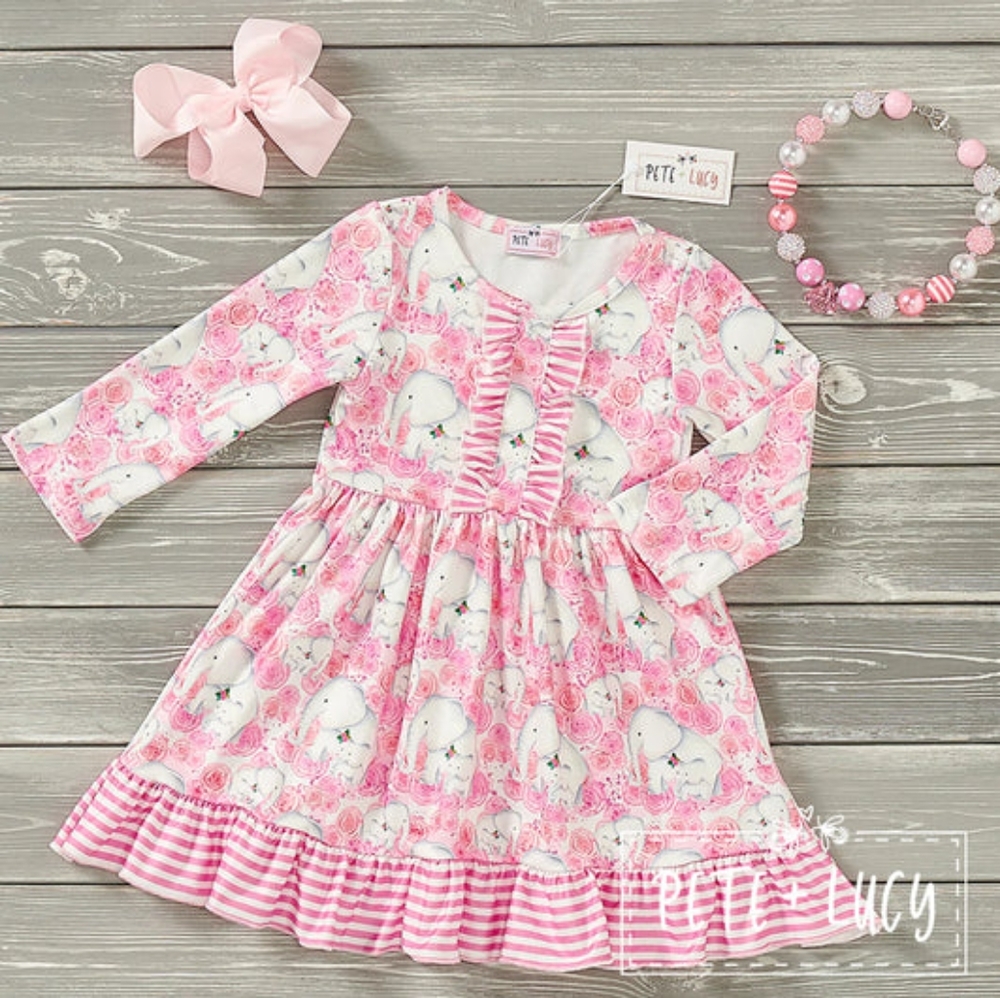 Milk Silk Pete and Lucy Elephant Rose 0-6mo